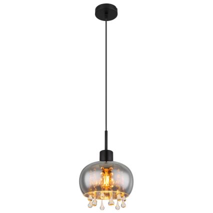 Globo - Luster na lanku 1xE27/9W/230V pr. 21 cm čierna