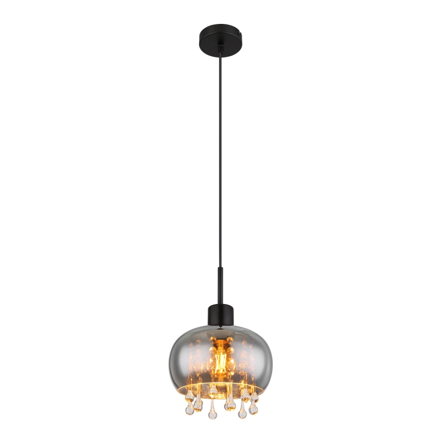 Globo - Luster na lanku 1xE27/9W/230V pr. 21 cm čierna