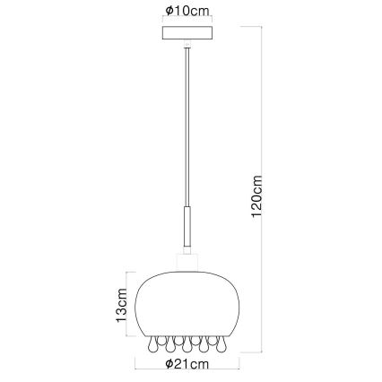 Globo - Luster na lanku 1xE27/9W/230V pr. 21 cm čierna