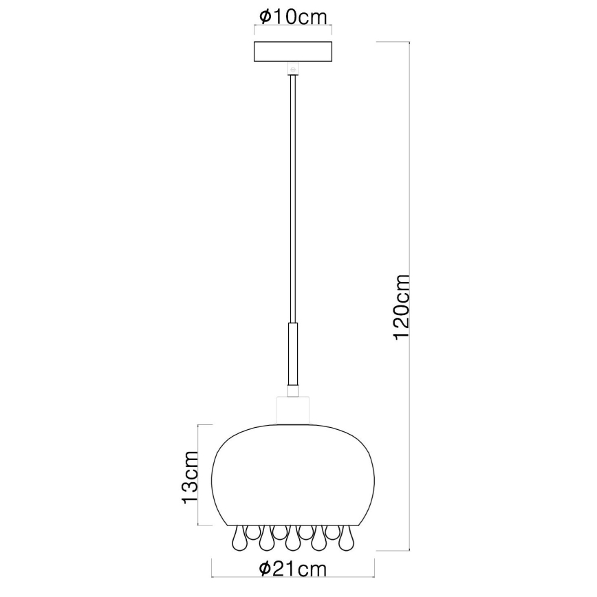 Globo - Luster na lanku 1xE27/9W/230V pr. 21 cm čierna