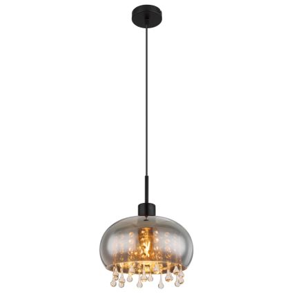 Globo - Luster na lanku 1xE27/9W/230V pr. 28 cm čierna