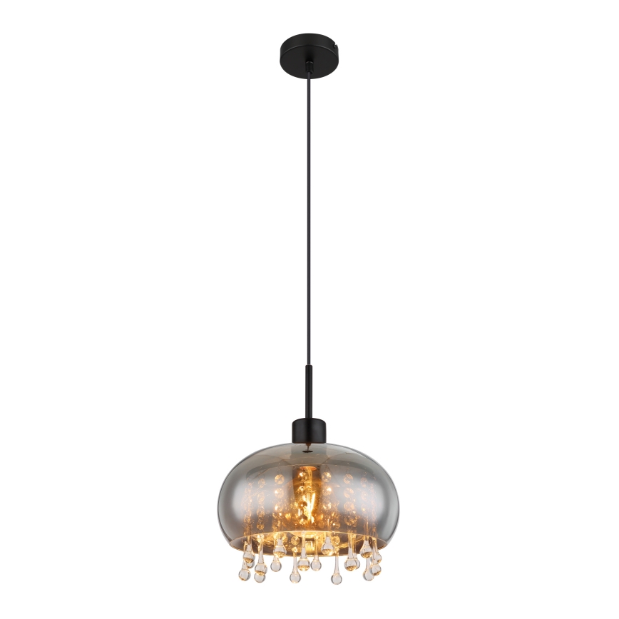 Globo - Luster na lanku 1xE27/9W/230V pr. 28 cm čierna