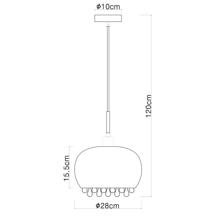 Globo - Luster na lanku 1xE27/9W/230V pr. 28 cm čierna