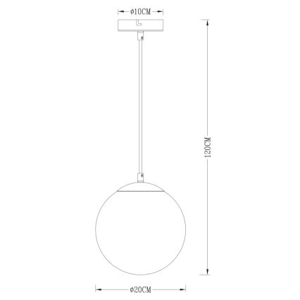 Globo - Luster na lanku 1xE27/40W/230V pr. 20 cm