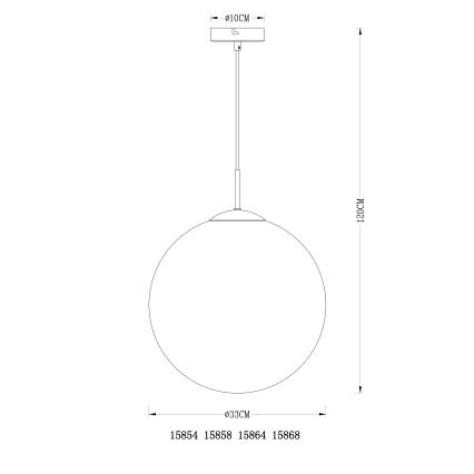 Globo - Luster na lanku 1xE27/40W/230V pr. 33 cm