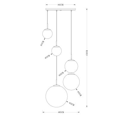 Globo - Luster na lanku 5xE27/40W/230V pr. 65 cm