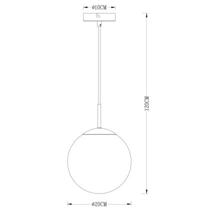 Globo - Luster na lanku 1xE27/40W/230V pr. 20 cm