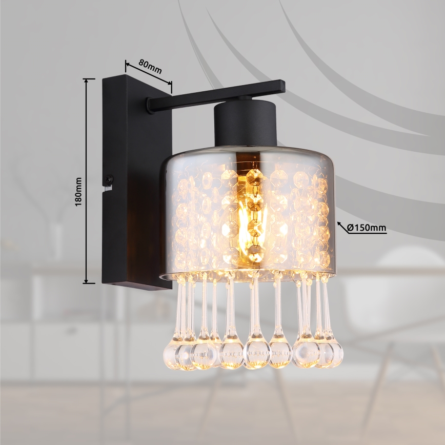 Globo - Nástenná lampa 1xE27/60W/230V čierna