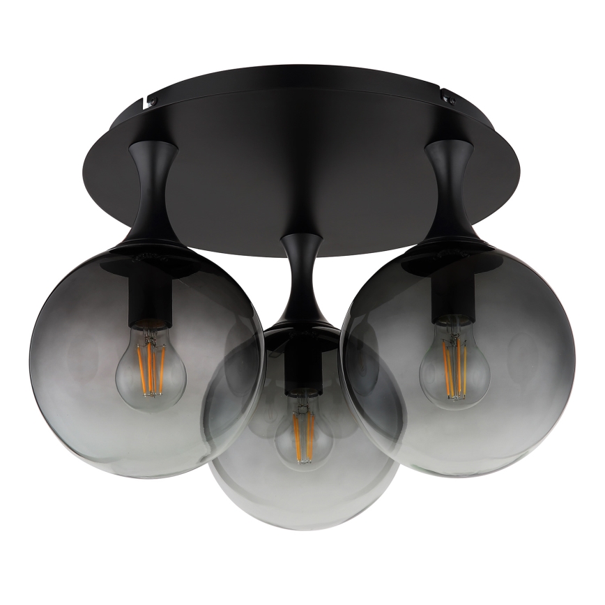 Globo - Prisadený luster 3xE27/10W/230V pr. 46 cm čierna