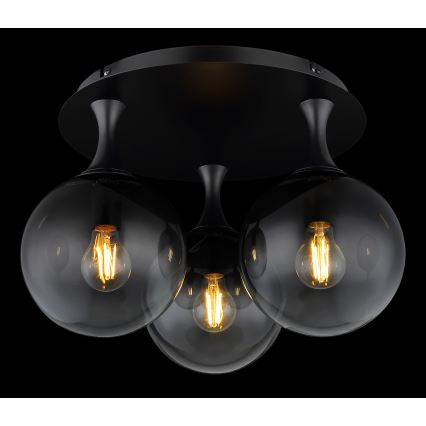 Globo - Prisadený luster 3xE27/10W/230V pr. 46 cm čierna