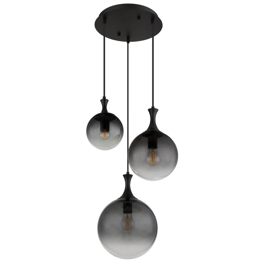 Globo - Luster na lanku 3xE27/10W/230V pr. 48 cm čierna
