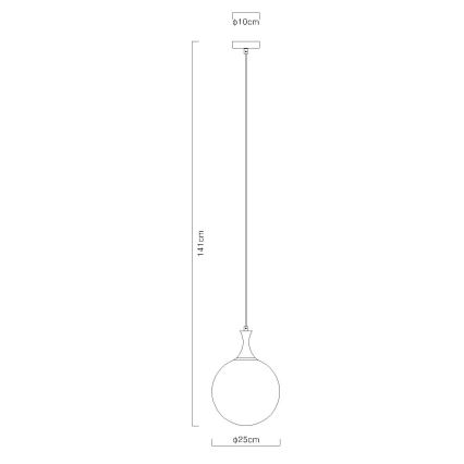 Globo - Luster na lanku 1xE27/10W/230V pr. 25 cm čierna