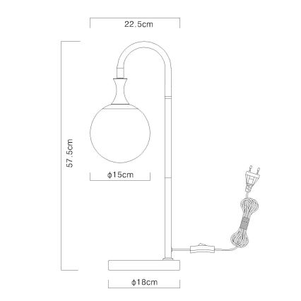 Globo - Stolná lampa 1xE27/10W/230V čierna