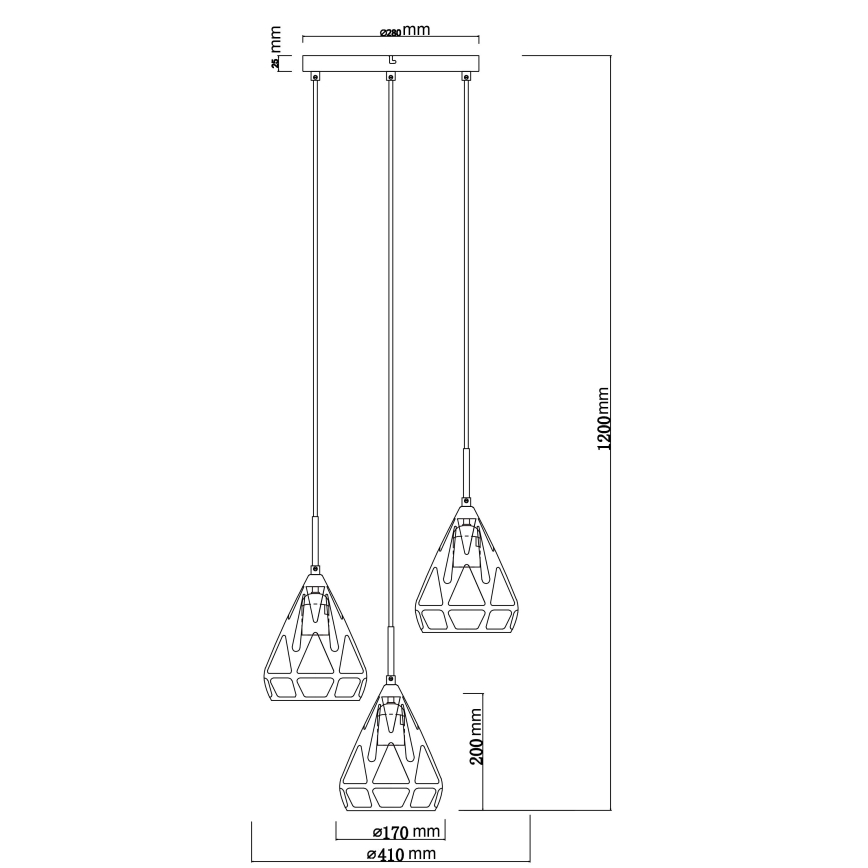 Globo - Luster na lanku 3xE27/40W/230V