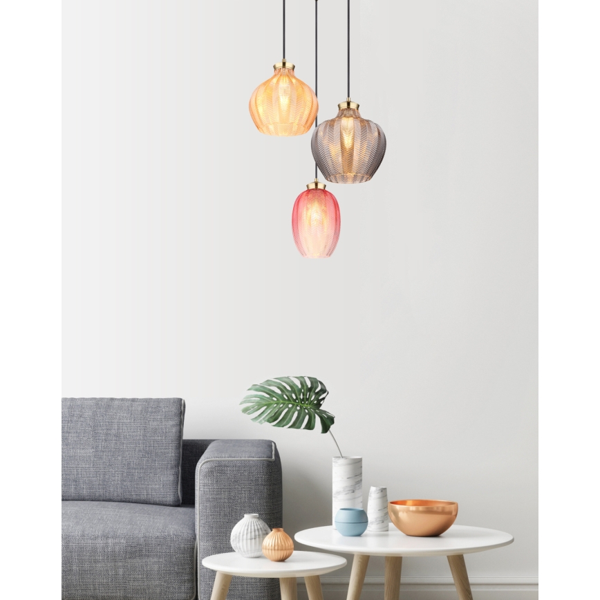 Globo - Závesný luster na lanku 3×E27/60W/230V, priemer 45 cm
