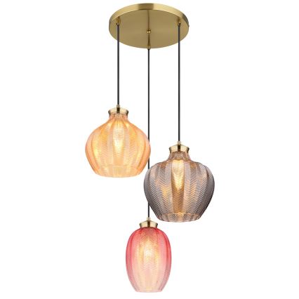 Globo - Závesný luster na lanku 3×E27/60W/230V, priemer 45 cm