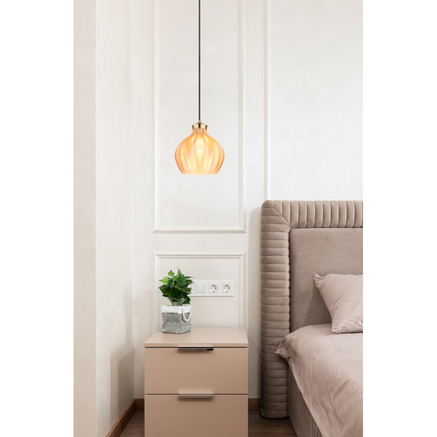 Globo - Luster na lanku 1xE27/60W/230V pr. 22 cm zlatý