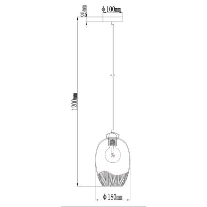 Globo - Luster na lanku 1xE27/60W/230V pr. 22 cm zlatý