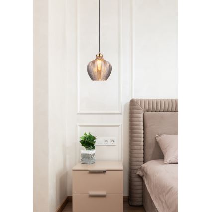 Globo - Závesný luster na lanku 1xE27/60W/230V pr. 22 cm dymový
