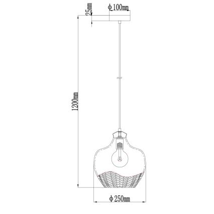Globo - Závesný luster na lanku 1xE27/60W/230V pr. 22 cm dymový