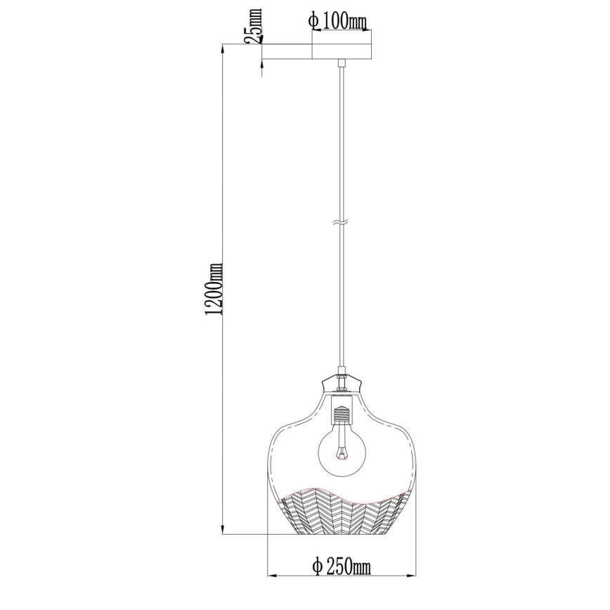 Globo - Závesný luster na lanku 1xE27/60W/230V pr. 22 cm dymový