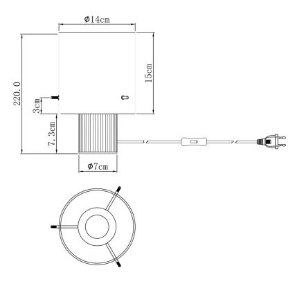 Globo - Stolná lampa 1xE27/40W/230V pr. 14 cm šedá
