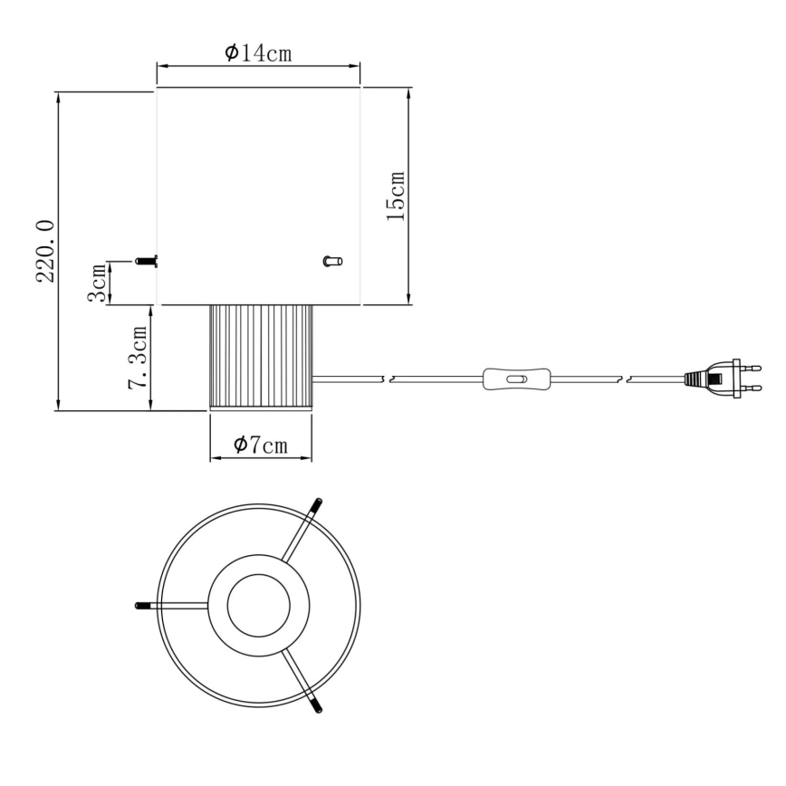 Globo - Stolná lampa 1xE27/40W/230V pr. 14 cm šedá