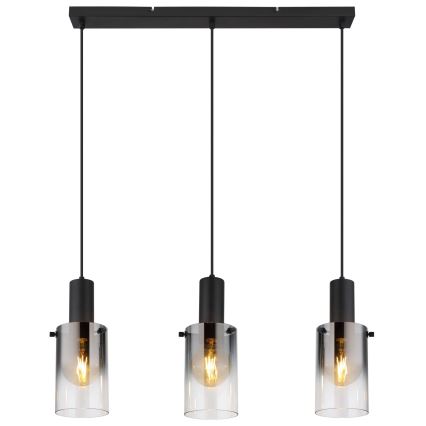 Globo - Luster na lanku 3xE27/40W/230V čierna