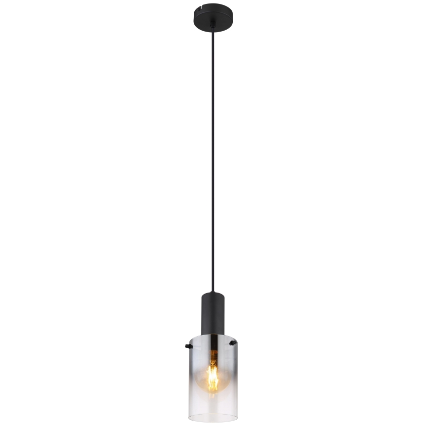 Globo - Luster na lanku 1xE27/40W/230V pr. 12,5 cm čierna
