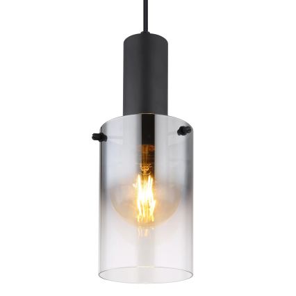 Globo - Luster na lanku 1xE27/40W/230V pr. 12,5 cm čierna