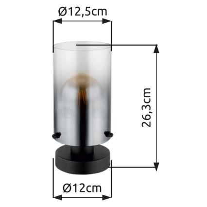 Globo - Stolná lampa 1xE27/40W/230V pr. 12,5 cm čierna