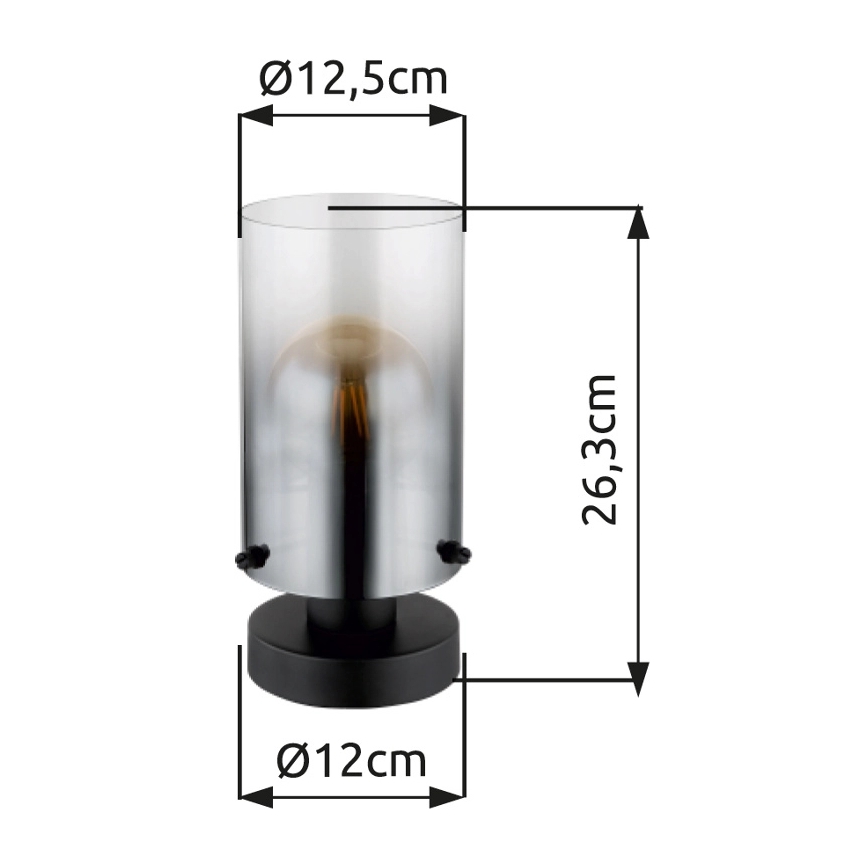 Globo - Stolná lampa 1xE27/40W/230V pr. 12,5 cm čierna