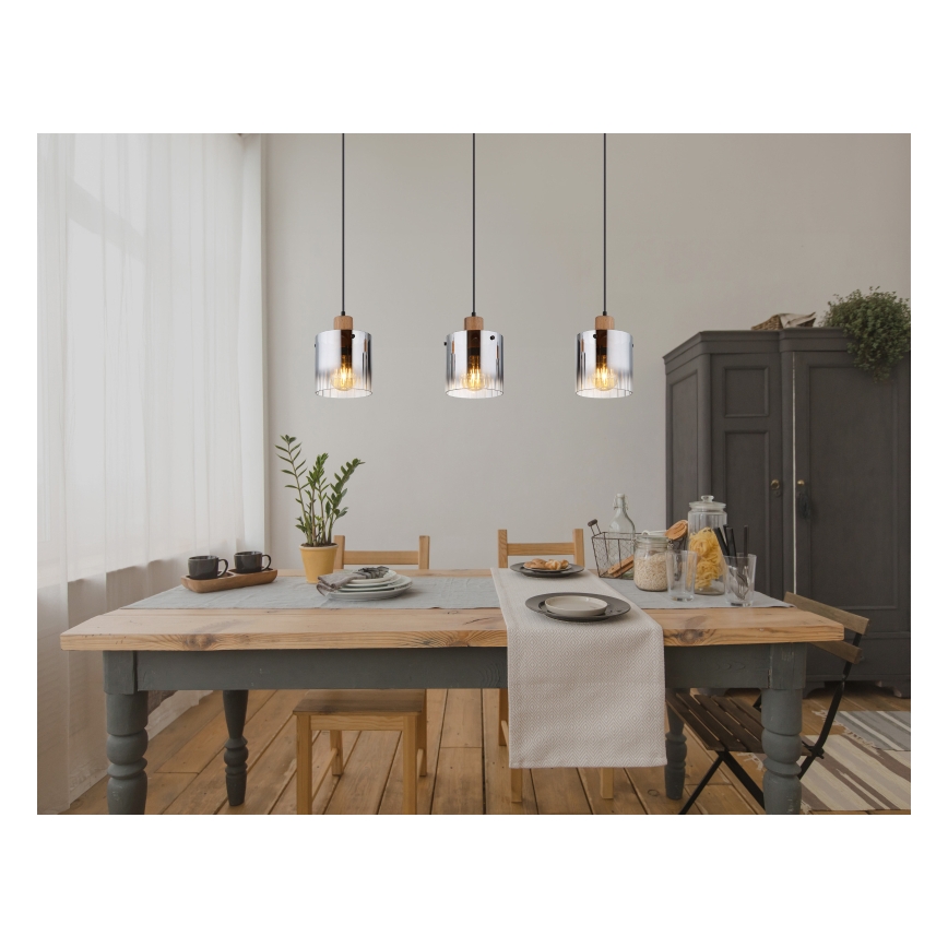 Globo - Závesné svietidlo na lanku 3xE27/60W/230V