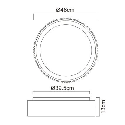 Globo - LED stropné svietidlo LED/45W/230V 2700/4000/6000K priem. 46 cm čierne