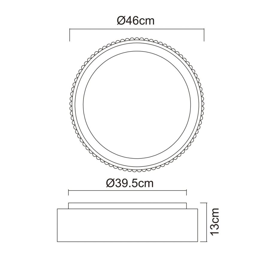 Globo - LED stropné svietidlo LED/45W/230V 2700/4000/6000K priem. 46 cm čierne