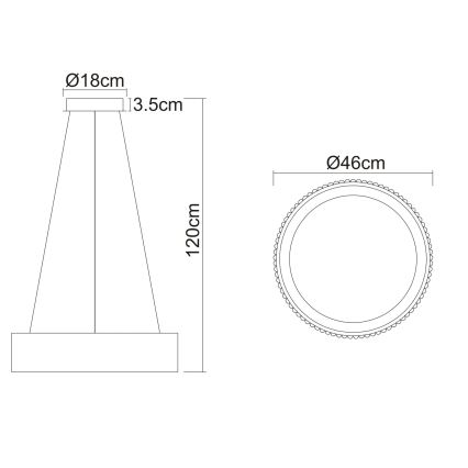 Globo - LED luster na lanku LED/45W/230V 2700/4000/6000K priemer 46 cm biela