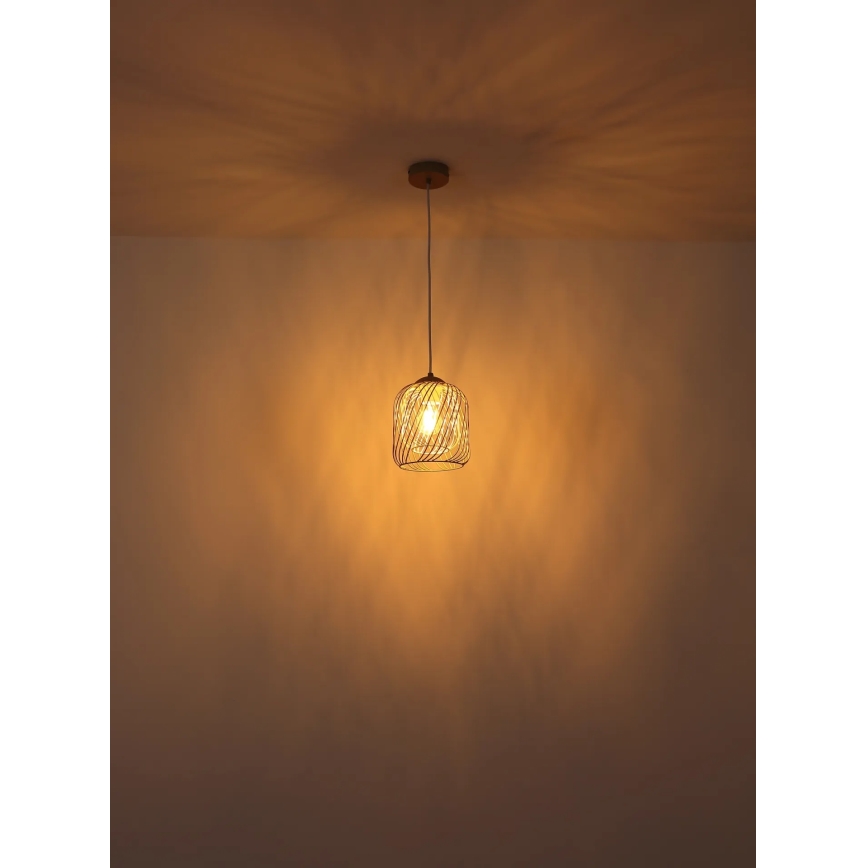 Globo - Závesné svietidlo na kábli 1xE27/40W/230V Ø 18 cm béžová/biela