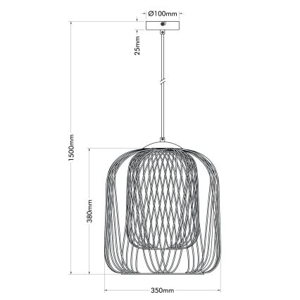 Globo - Luster na lanku 1xE27/40W/230V pr. 35 cm béžová/biela