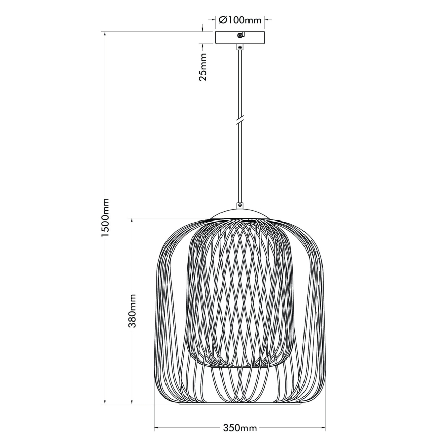 Globo - Luster na lanku 1xE27/40W/230V pr. 35 cm béžová/biela
