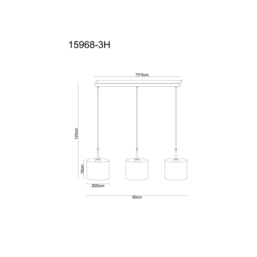 Globo - Závesný luster na lankách 3xE27/40W/230V