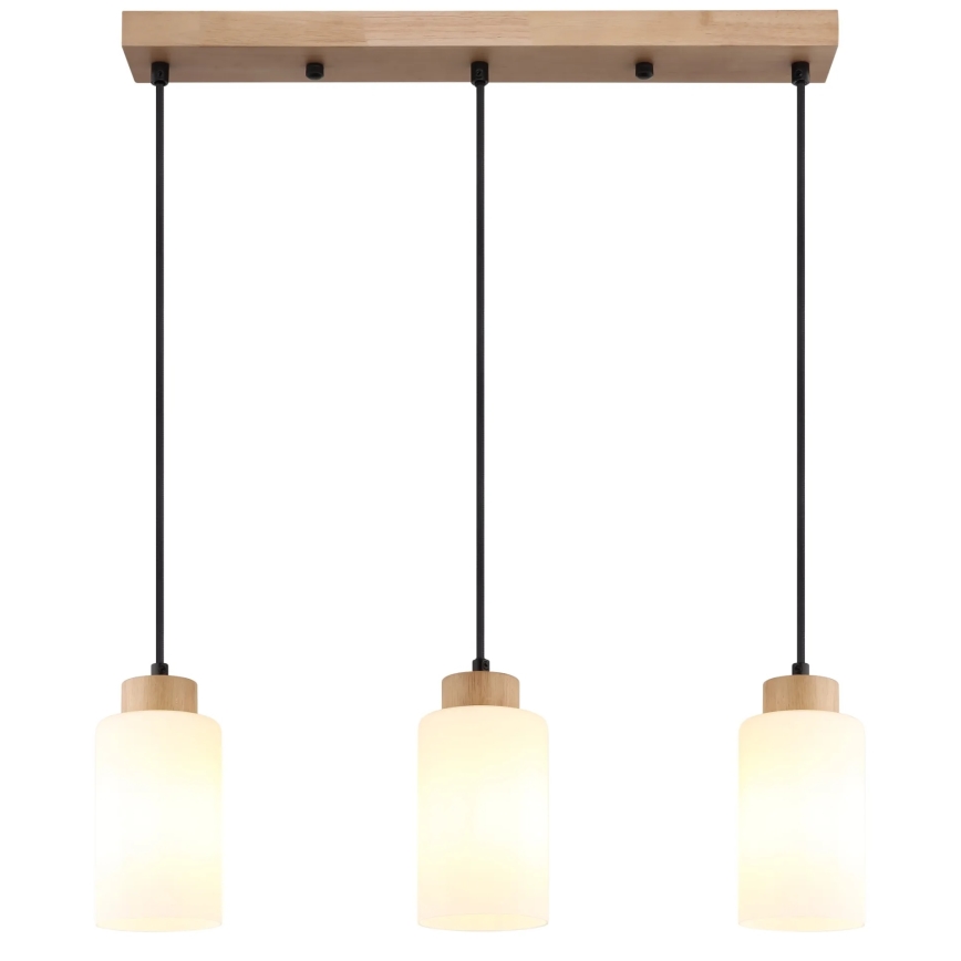 Globo - Závesný luster na lanku 3xE27/60W/230V dub/biela
