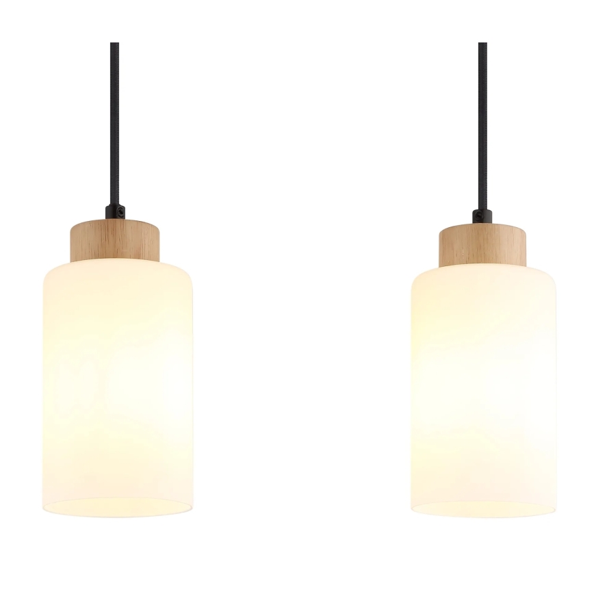 Globo - Závesný luster na lanku 3xE27/60W/230V dub/biela