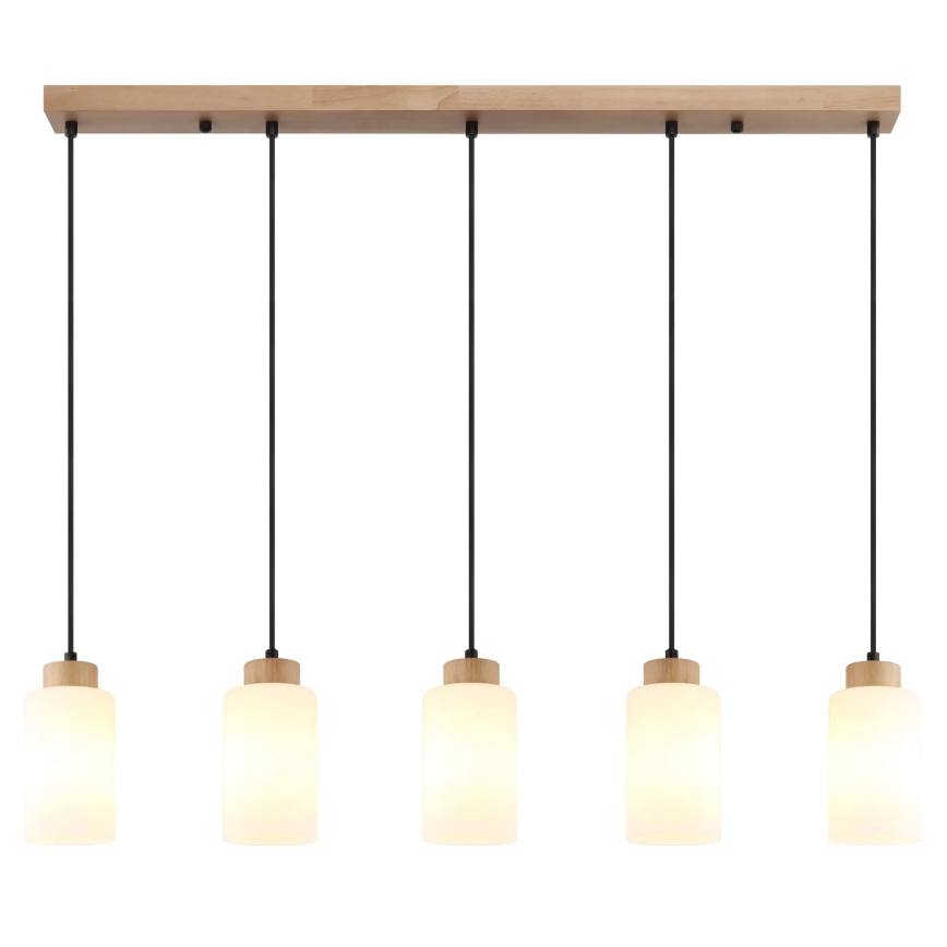 Globo - Luster na lankách 5xE27/60W/230V béžová/biela