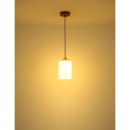 Globo - Luster na lanku 1xE27/60W/230V béžová/biela