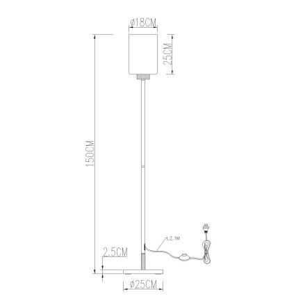 Globo - Stojacia lampa 1xE27/60W/230V čierna/biela