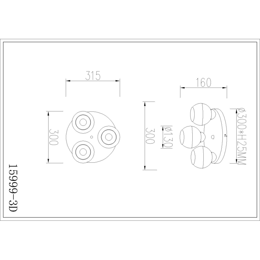 Globo - Stropné svietidlo 3xE27/60W/230V pr. 31,5 cm