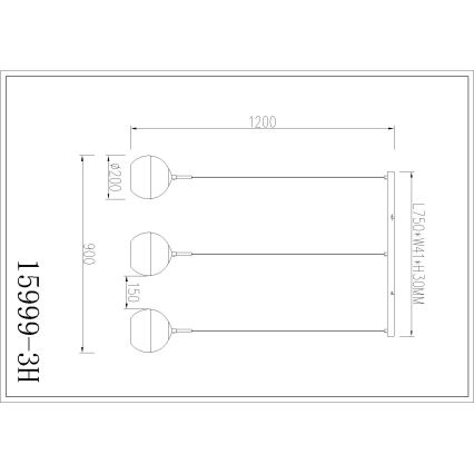 Globo - Závesný luster na lanku 3xE27/60W/230V