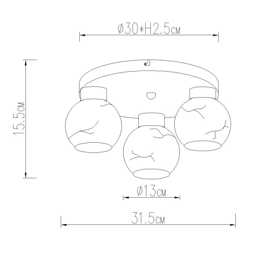 Globo - Stropné svietidlo 3xE27/60W/230V pr. 31,5 cm