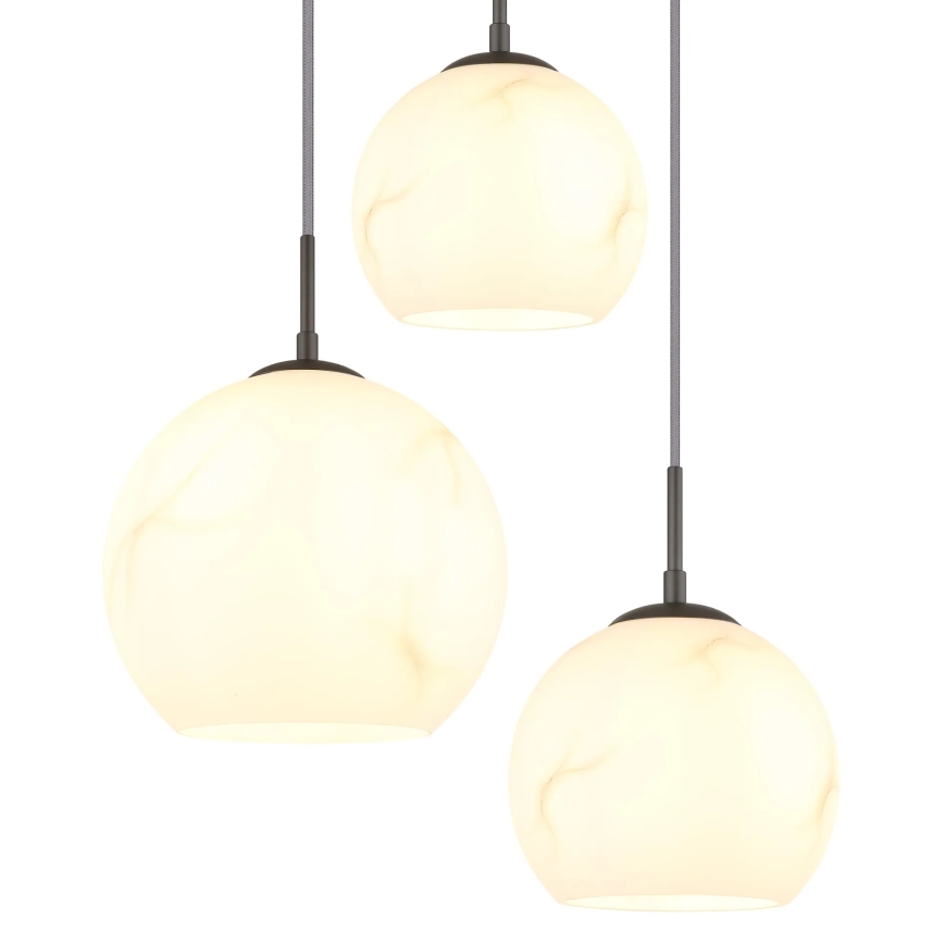 Globo - Závesný luster na lanku, 5 × E27, max. 60 W, 230 V, priemer 75 cm