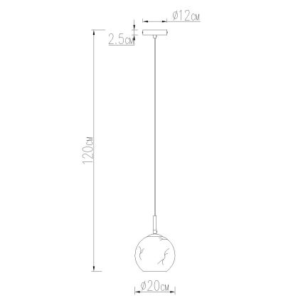 Globo - Závesné svietidlo na lanku 1xE27/60W/230V pr. 20 cm